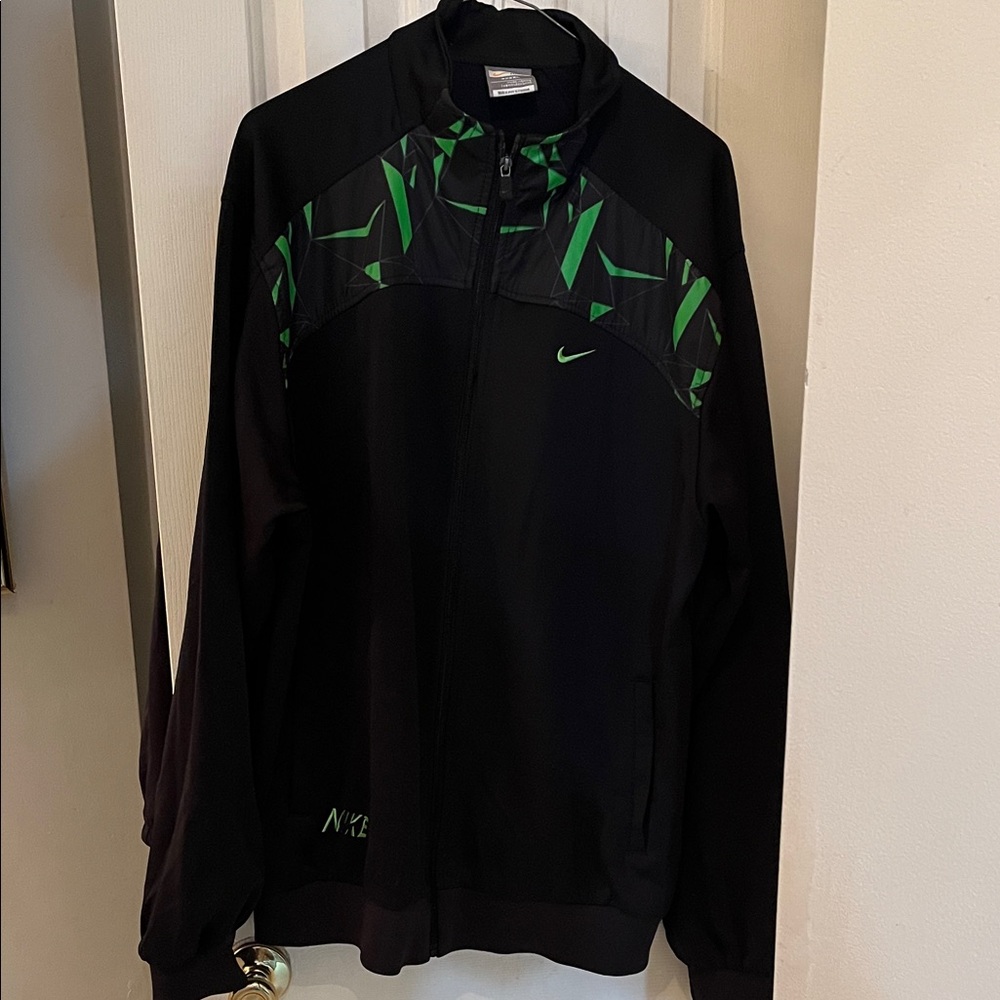 Nike Black and Green Women's Jacket